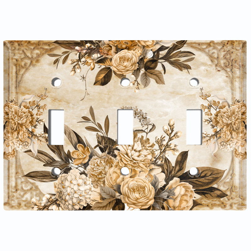 Plaque murale 3 lumières Vintage Rose, Brun