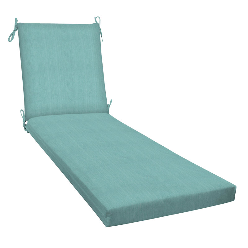 Outdoor Chaise Lounge Cushion – Weather-Resistant, Reversible, Plush Comfort - Basics by Wayfair™, Mist, 75" L x 23" W