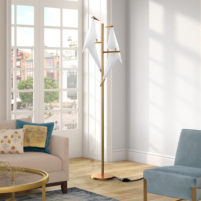 Saryan 69" Polished LED Novelty Floor Lamp with Outlet