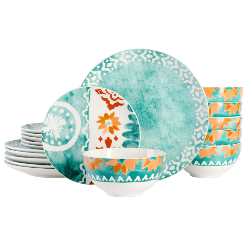 Savory 18 Piece Dinnerware Set, Service for 6