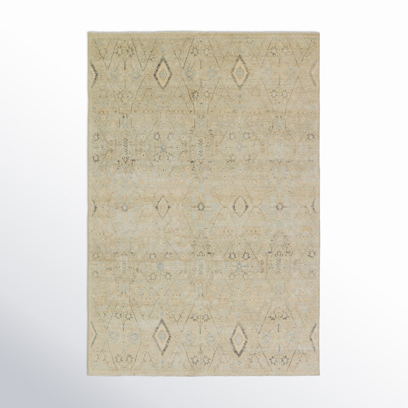 Ellett Moroccan Area Rug in Green/Blue, Rectangle 7'10" x 9'10"