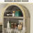 Arched Cabinet Bookshelf Bookcase - 71” Tall Mid Century Arched Display Cabinet, Open Shelf Storage Cabinet for Dining Room-1095776640