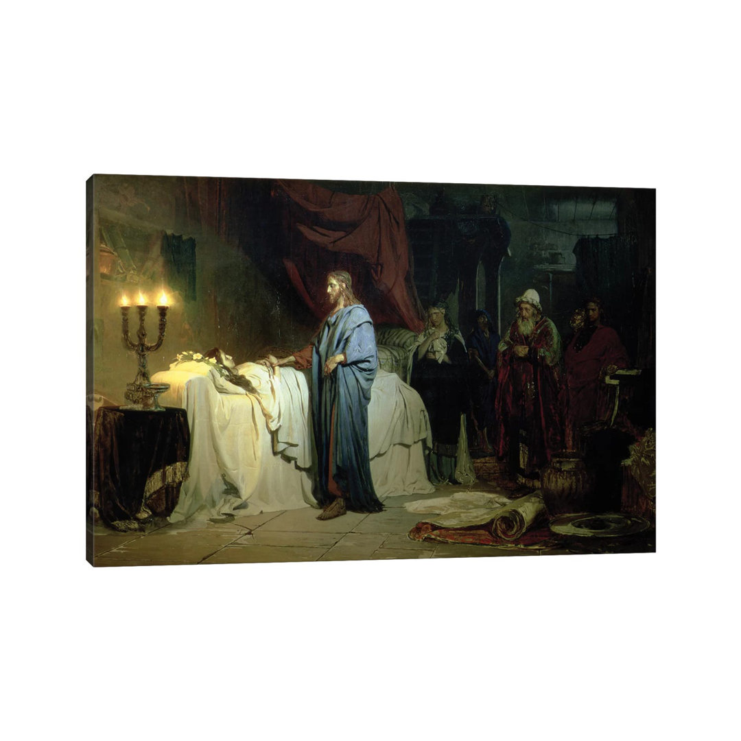 The Raising Of Jairus's Daughter, 1871 by Ilya Efimovich Repin - Wrapped Canvas Print