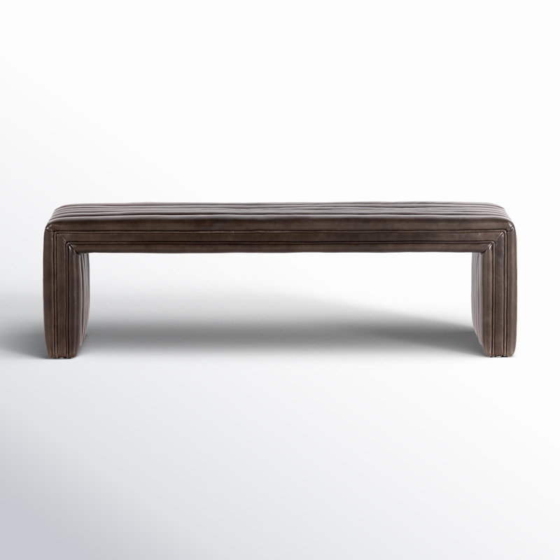 Augustine Upholstered Bench, Deacon Wolf Genuine Leather