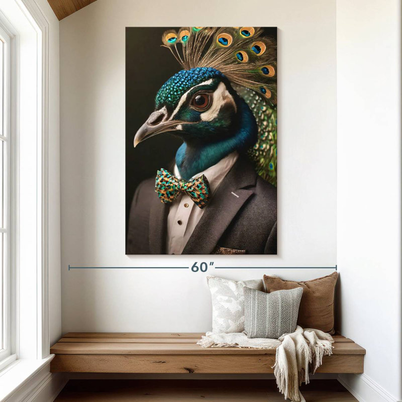 Brampt A Peacock Portrait, 51" H x 34" W