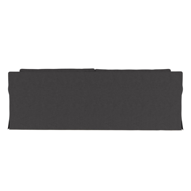 Ludlow Rolled-Arm Skirted Extra Long Sofa, Box Weave Linen Blue Print, 34" H x 120" W x 42" D, Weathered