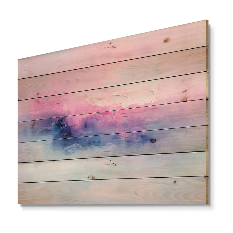 Aurorale, horizon minimal I, paysage traditionnel sur bois de pin naturel, H 10 po x l 20 po