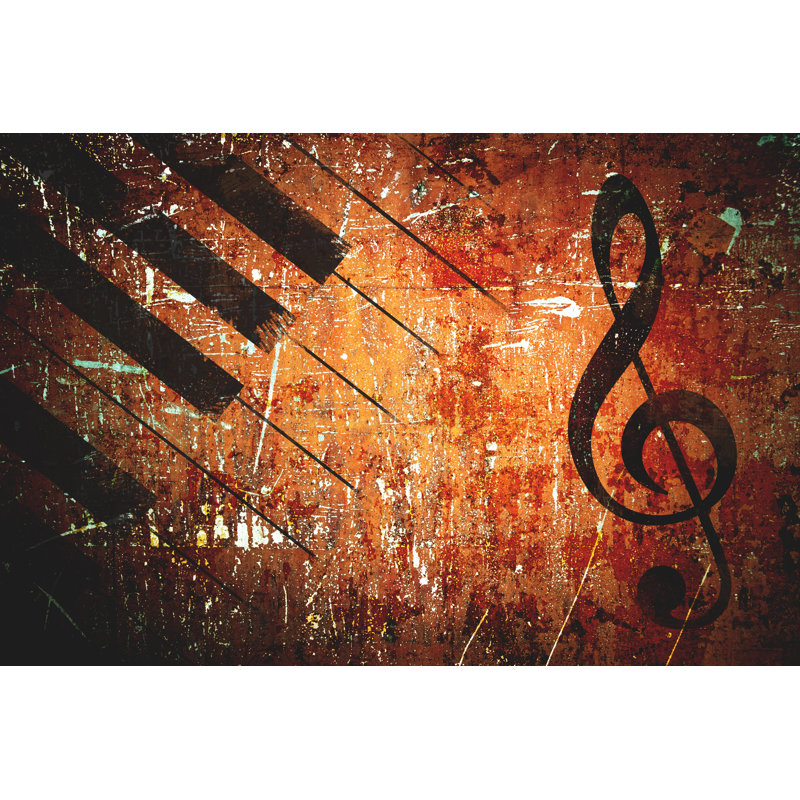 Grunge Music Background by TothGaborGyula - Wrapped Canvas Print, 30cm H x 46cm W