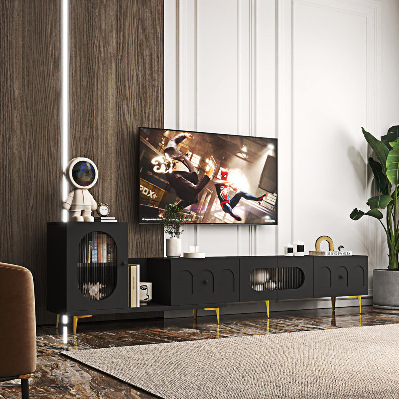 Meuble télé en bois, Noir