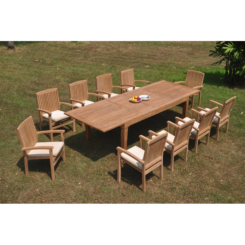 Dorffman Outdoor 11 - Piece Teak Dining Set