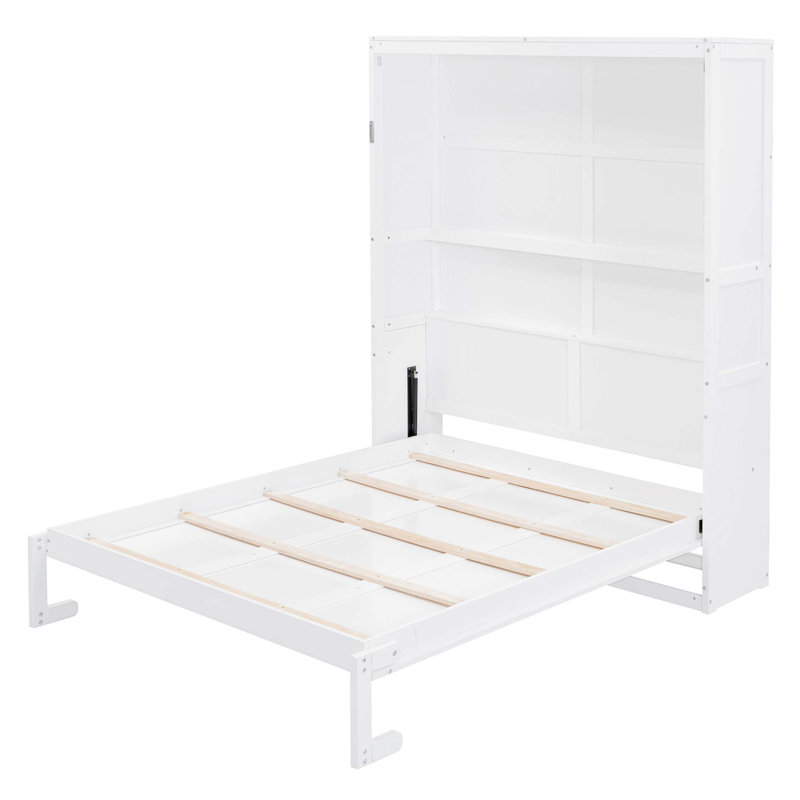Grand lit escamotable mural avec tablettes