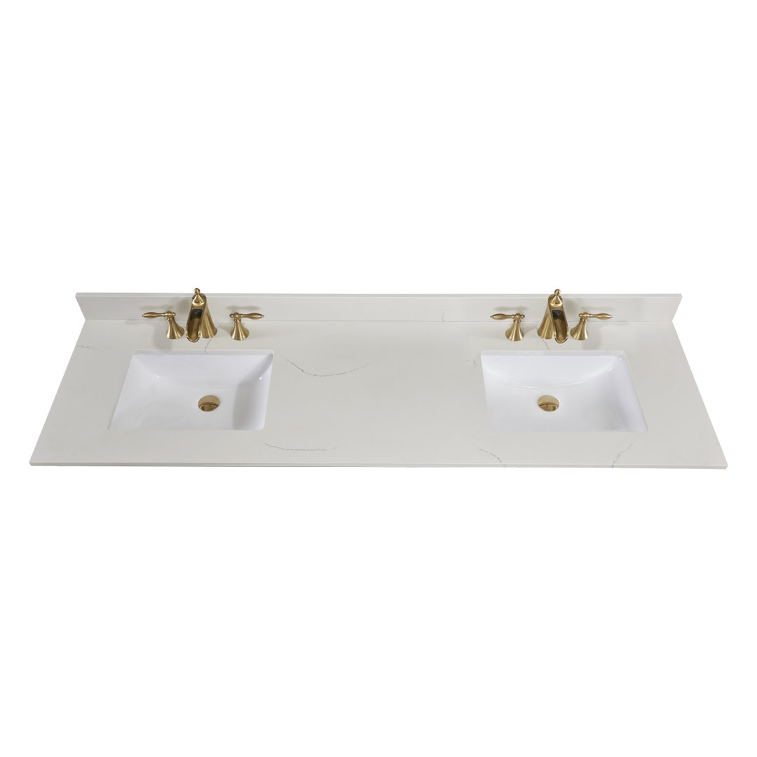 Belluno 73'' Composite Double Bathroom Vanity Top with Sink Altair