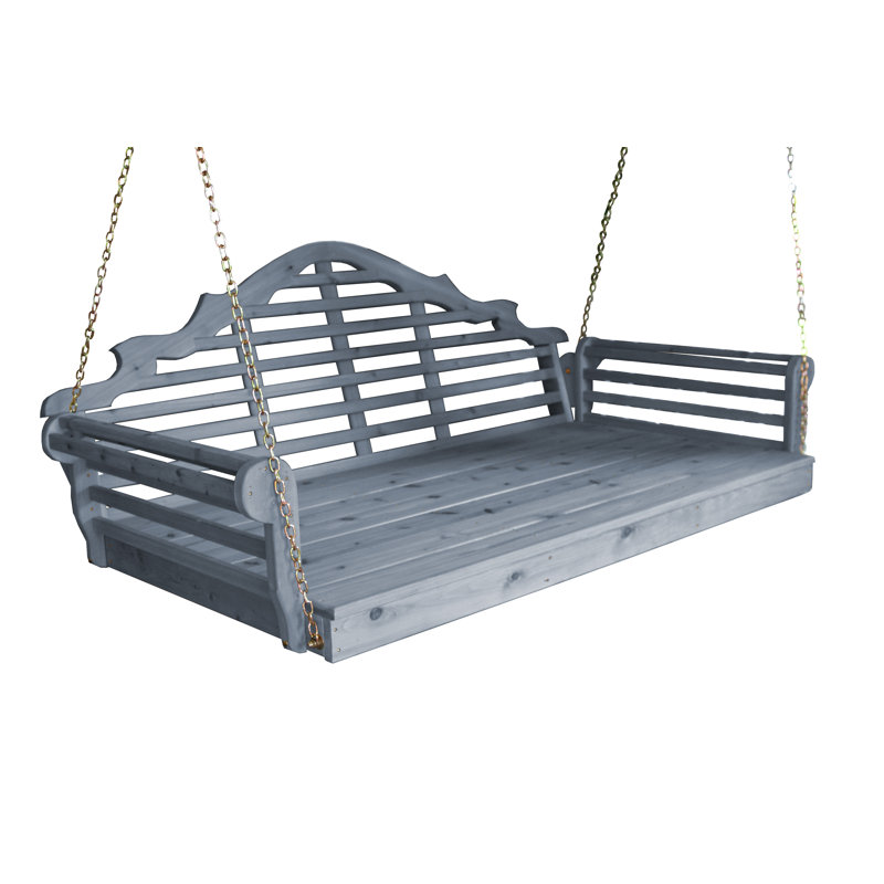 Elfetie 5 Person Cedar Porch Swing, Gray
