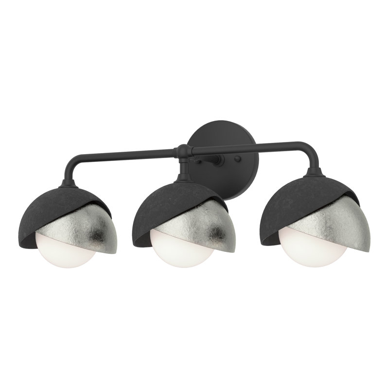 Brooklyn 3 - Light 9.2" Height Dimmable Vanity Light, Black, Sterling