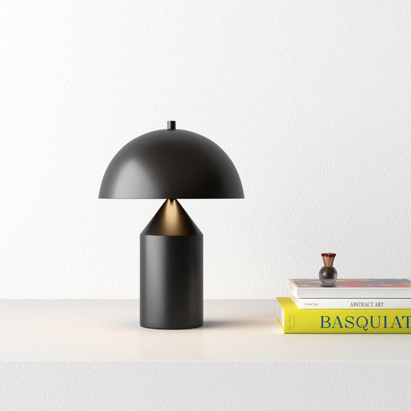 Black Metal Dome Shade Table Lamp