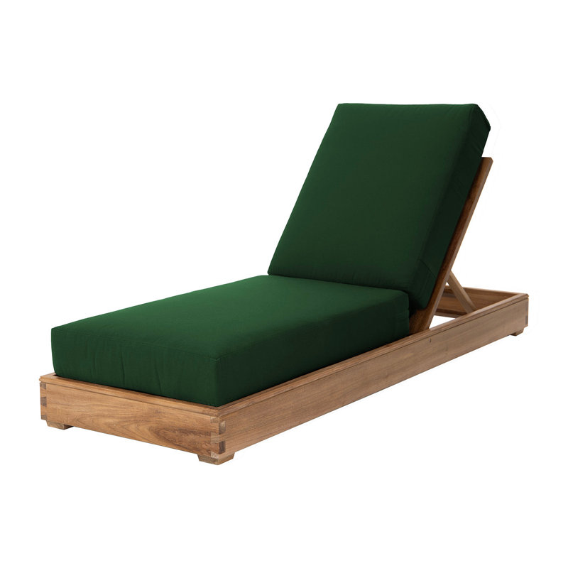 Chaise longue d'extérieur en teck Starlita, Vert forêt