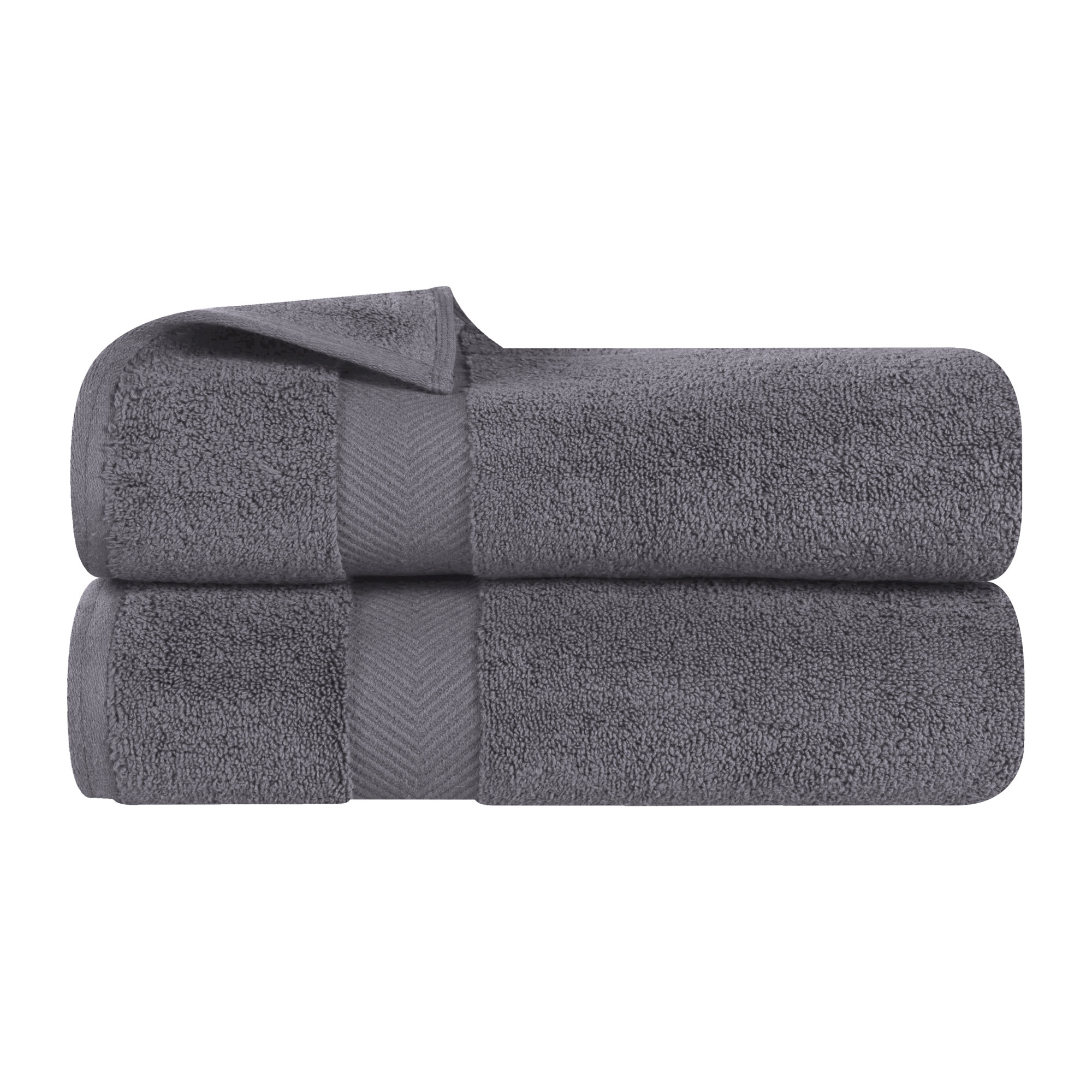 Hamachi Zero Twist 2 Piece 100% Cotton Bath Towel Set, Gray