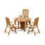 5 Pcs Grade-A Teak Wood Dining Set: 48" Round Butterfly Table And 4 Marley Folding Reclining Arm Chairs #11MR0904-2030697373