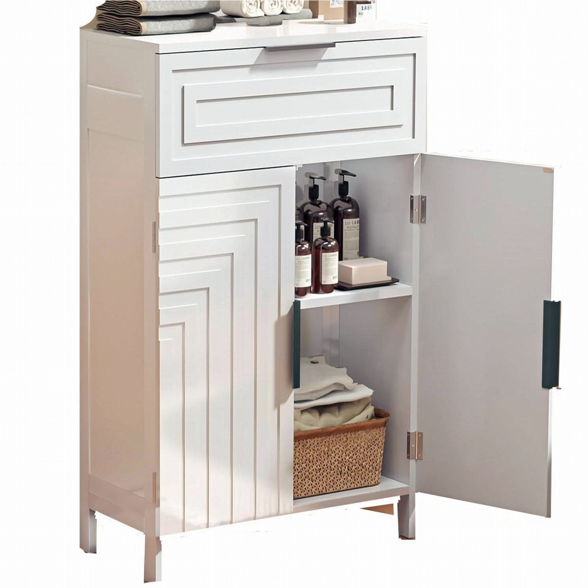 Latitude Run® Storage Cabinet Bathroom Floor Cabinets | Wayfair