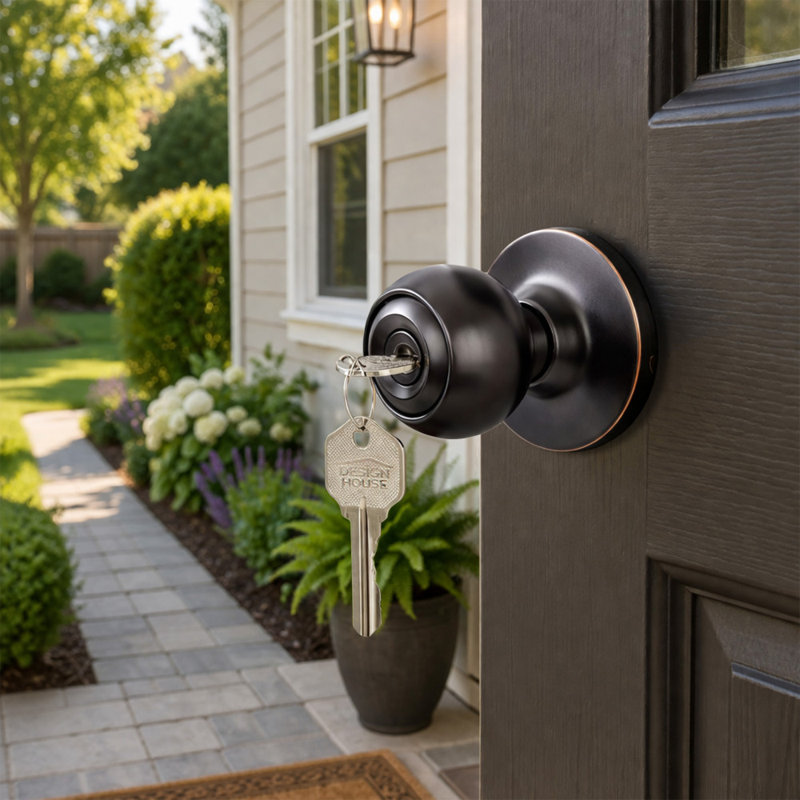 Ball Keyed Entry Door Knob, Oil Rubbed Bronze