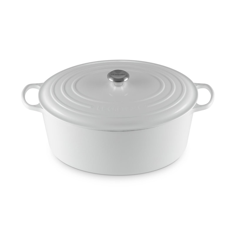Le Creuset Enameled Cast Iron Signature Oval Dutch Oven, 15.5 Qt., White