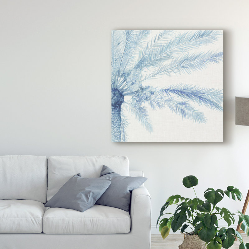 Chambray Palms II par Megan Meagher - reproduction d'art sur toile, H 24 po x l 24 po x P 2 po