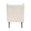 Fauteuil à oreilles contemporain beige avec revêtement en chenille et structure en contreplaqué-134541891