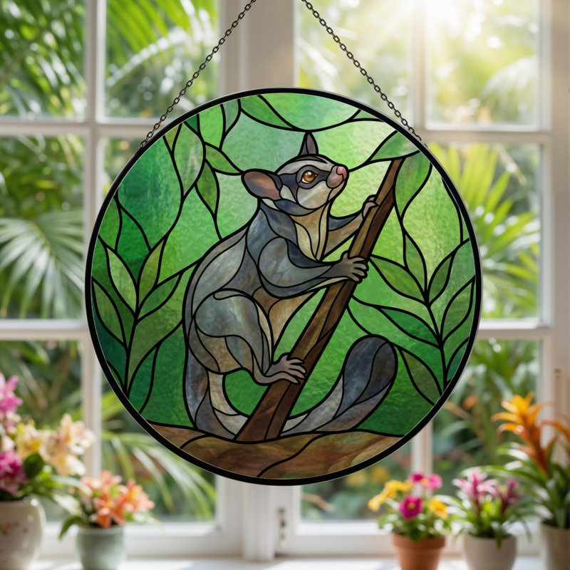 Panneau de vitrail en verre coloré, 7,8 heures, H 7,8 po