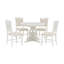 Ensemble de salle à manger 5 pièces rétro fonctionnel, 1 table extensible avec une rallonge de 16 pouces et 4 chaises rembourrées pour la salle à manger et la cuisine (blanc antique)