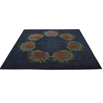 Tapis carré bleu marine Otto