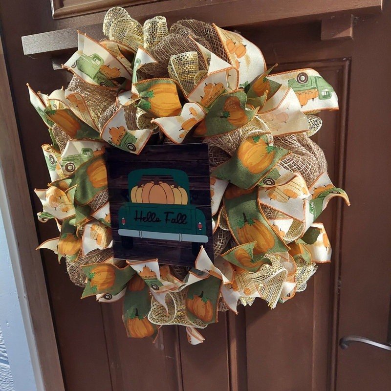 Couronne en maille 20 po Hello Fall
