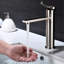 Robinet en acier inoxydable pour la salle de bain - Nickel brossé, poignée simple, fonction de nettoyage facile, lavabo au design attrayant en nickel à sortie d'eau douce, forme élégante