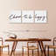 «Happiness Quotes Choisir d'être heureux», ensemble de 3 pièces sur toile par Eleanor L.-93024202