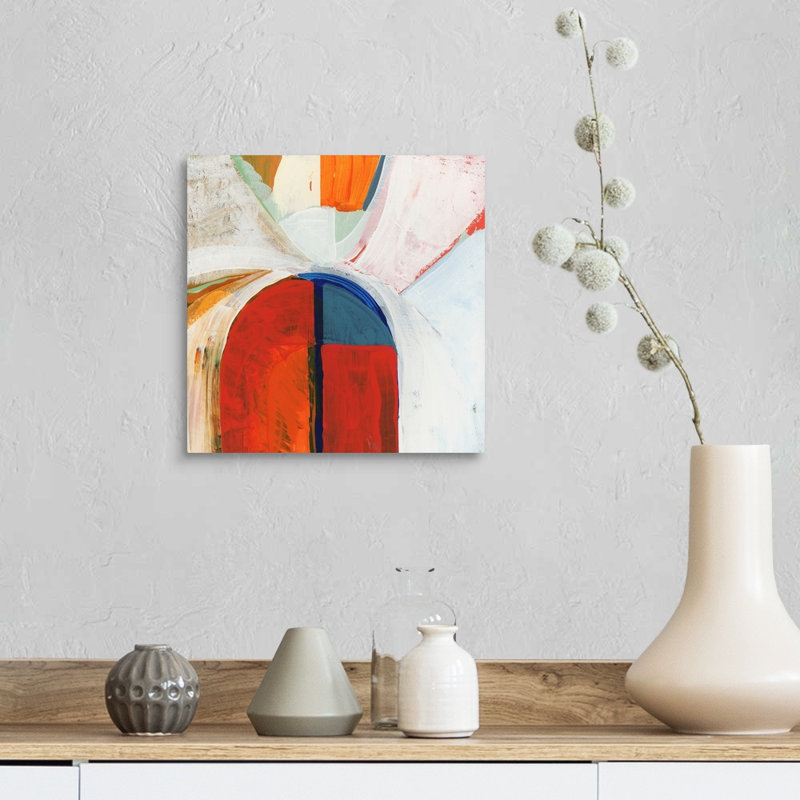Blue Orange IV - Painting on Canvas, 12" H x 12" W x 1.25" D, Wrapped Canvas