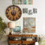 Horloge murale 10 po en MDF rond avec mouvement à quartz silencieux et crochet sans perceuse (piles AA non incluses)