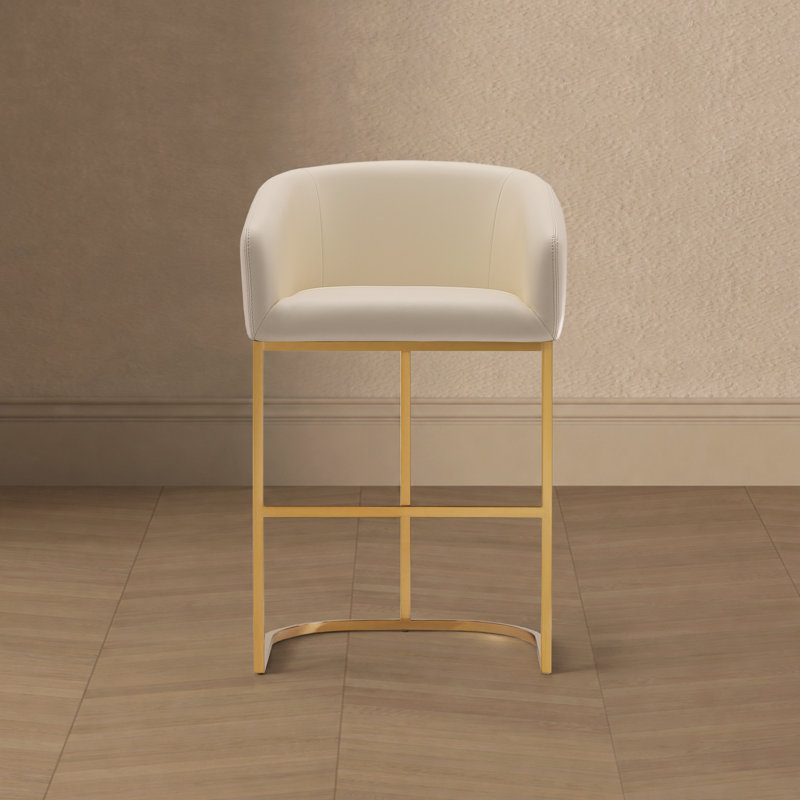 Tabouret de bar et de comptoir Louvre, Tabouret de comptoir (assise de 26 po de hauteur), Crème