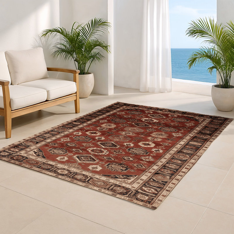 Tapis d'intérieur et d'extérieur brun Persian, Rectangulaire 2 pi x 3 pi