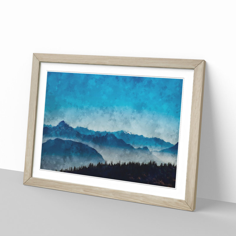 Fog Between the Mountains - Framed Print, Oak Framed, 45cm H x 63cm W x 2cm D