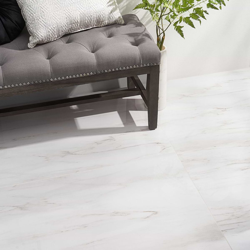 Dreamstone 24X48 Polished Porcelain Tile, Dolomite Snow Polished