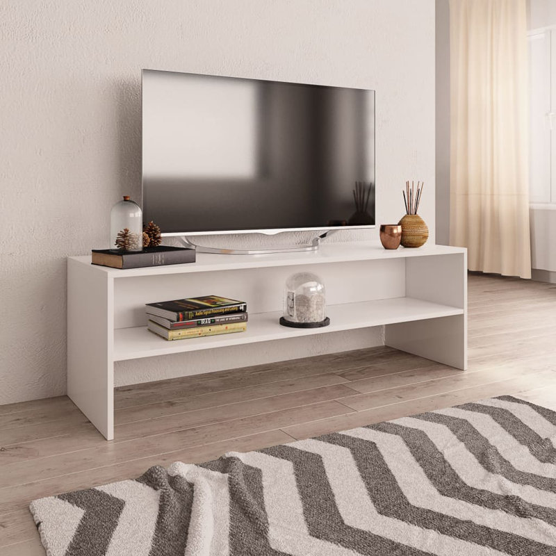 Meuble télé vidaXL avec meuble télé et console multimédia, Blanc mat, H 15,7 po x L 47,2 po x l 15,7 po
