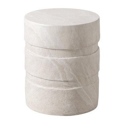 Table d'appoint Cadence, table d'appoint moderne en fibre de verre avec conception cylindrique à trois niveaux, table de bout ronde pour salon, chambre à coucher, patio ou jardin, intérieur extérieur