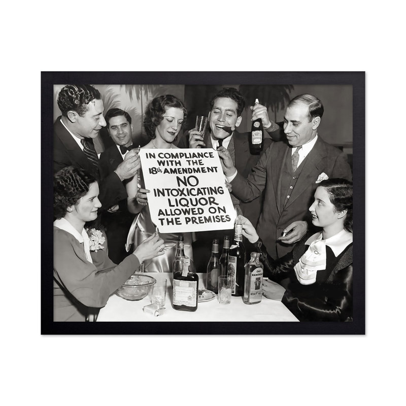 Célébrer la fin de la Prohibition, H 16 po x l 20 po, Affiche, Cadre noir