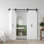 CHIC Mode Doors Porte de grange pliante double à panneaux creux de 72 po x 84 po avec quincaillerie double avec quincaillerie-116615763-97771149