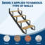 Ensemble de 2 limons d'escalier robustes en acier - 4 marches renforcées avec pieds de support - Structure intérieure / extérieure résistante à la corrosion, capacité maximale de 600 lb