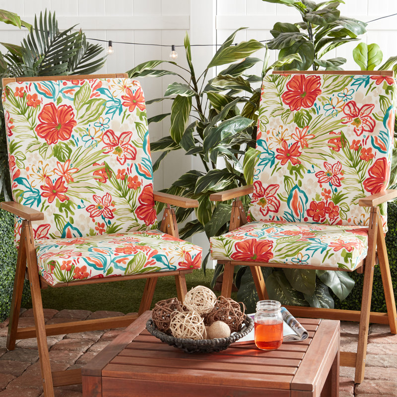 High Back Dining Chair Pad, Breeze Floral