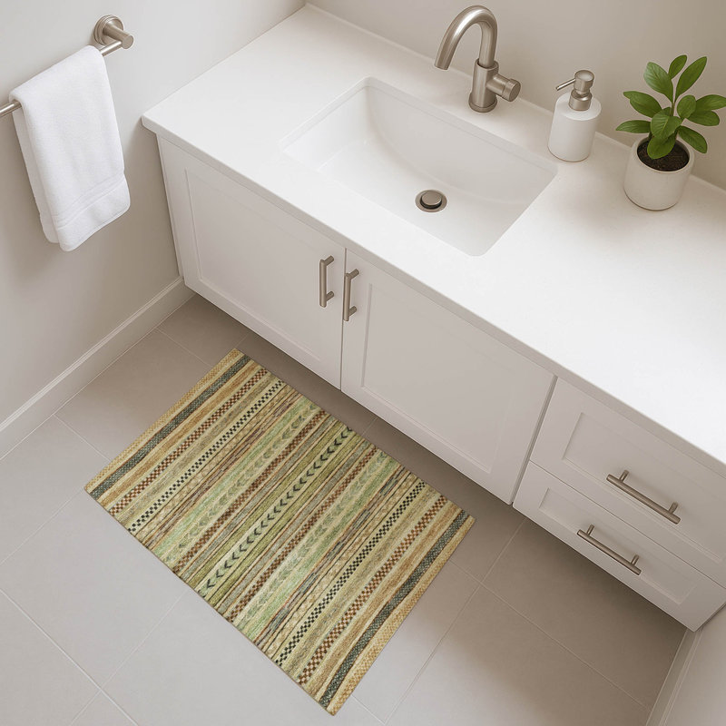 Premium Machine Washable Marasco AMF1625 Stripes Rug, Rectangle 1'8" x 2'6"