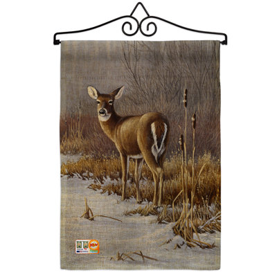 Double Sided 18.5'' H x 13'' W Burlap Animal Garden Flag