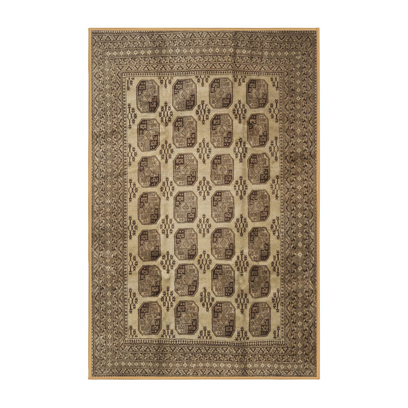 Tapis traditionnel crème / beige, Rectangle 3 pi x 5 pi