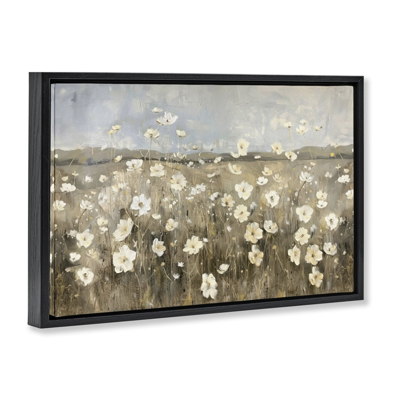 «Prairie Wildflower Meadow» par Ramona Murdock, Cadre flottant noir de jais, H 17 po x l 25 po