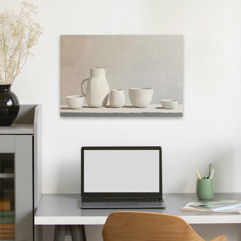Étude en blanc - art minimaliste contemporain de nature morte minimaliste, H 24 po x l 16 po